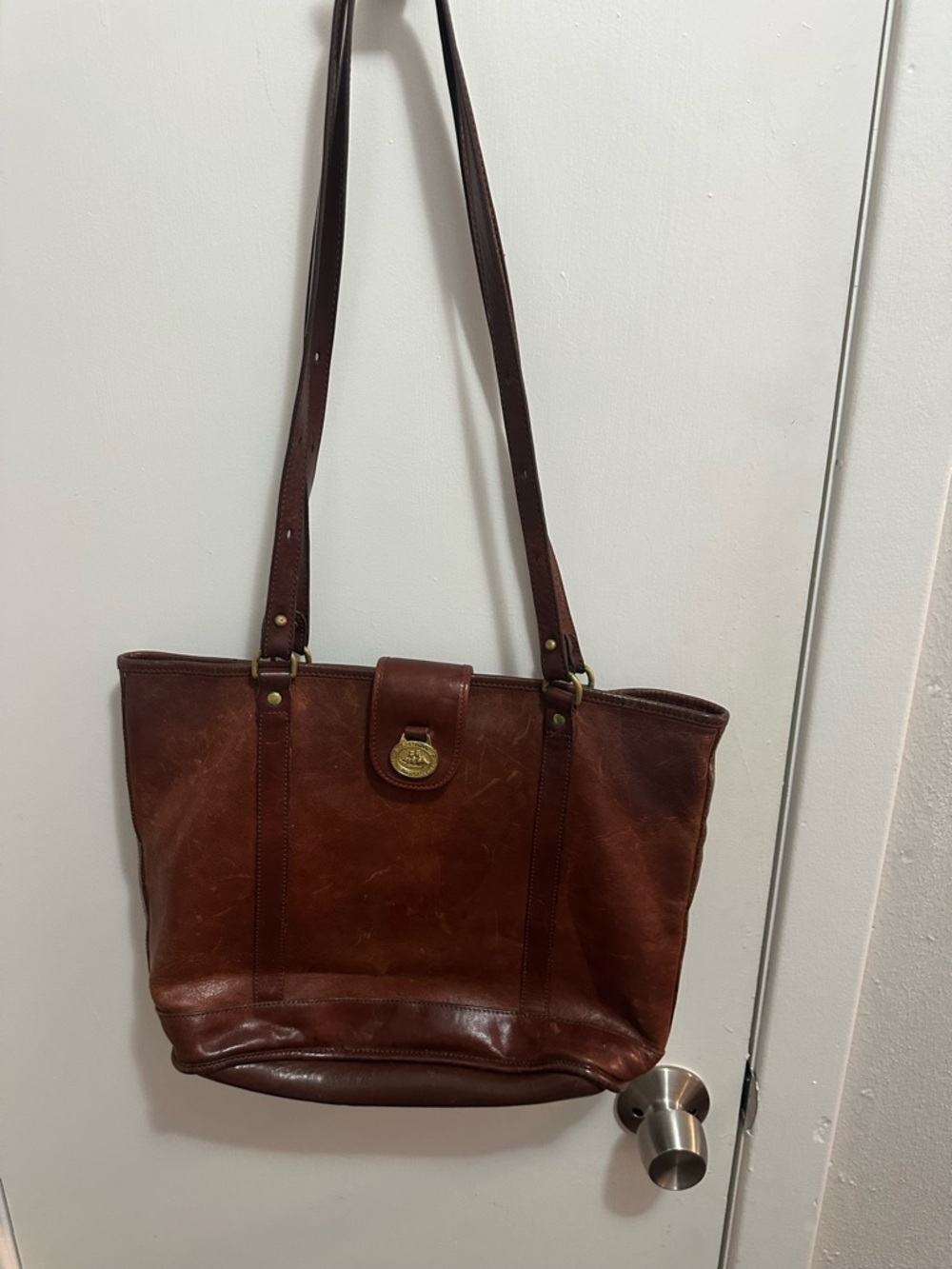Brahmin Chestnut Brown Leather Shoulder Tote